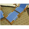 Image 5 : Qty 2 Folding Beach Lounge Chairs w/ Blue Canvas