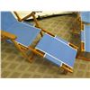 Image 4 : Qty 2 Folding Beach Lounge Chairs w/ Blue Canvas