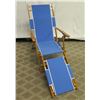 Image 1 : Qty 1 Folding Beach Lounge Chair w/ Blue Canvas