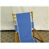 Image 4 : Qty 1 Folding Beach Lounge Chair w/ Blue Canvas