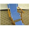 Image 3 : Qty 1 Folding Beach Lounge Chair w/ Blue Canvas