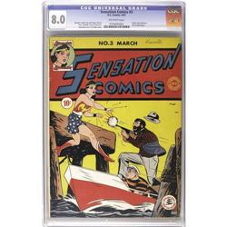 Sensation Comics #3 (DC, 1942) CGC VF 8.0 Off-white pag