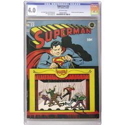 Superman #22 (DC, 1943) CGC VG 4.0 Off-white