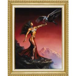 Julie Bell - "Robo Bird" Painting Original Art (1991)