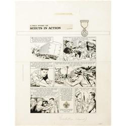 Lou Fine - Scouts in Action Original Art