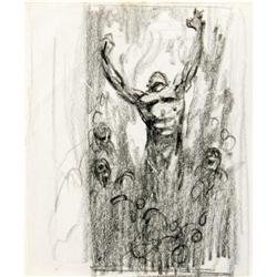 Frank Frazetta - Reign of Wizardry Prelim. Art