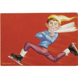 Kelly Freas - Mad #70/Alfred E. Neuman Skating Cover