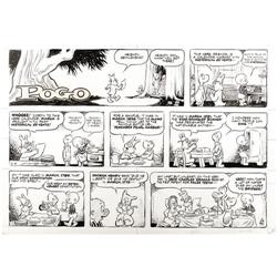 Pogo Sunday Comic Strip Original Art 1975