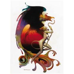 Boris Vallejo - "I Perch On the Moments Edge" Painting