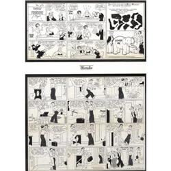 Chic Young - Blondie Sunday Comic Strip Original Art