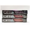 Image 1 : 3PK OFRA ASSORTED LONG LASTING LIQUID LIPSTICK