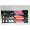 Image 1 : 3PK OFRA ASSORTED LONG LASTING LIQUID LIPSTICK