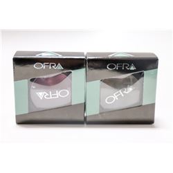 2PK OFRA ASSORTED EYE SHADOWS; SMOKE/ CABERNET