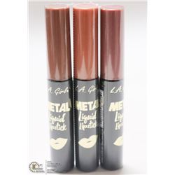 3PK LA GIRL METAL LIQUID LIPSTICK; 852/ 853 & 854