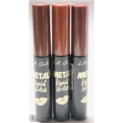 3PK LA GIRL METAL LIQUID LIPSTICK; 852/ 853 & 854