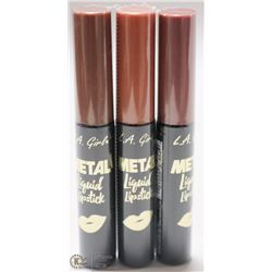 3PK LA GIRL METAL LIQUID LIPSTICK; 852/ 853 & 854