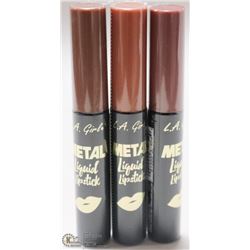 3PK LA GIRL METAL LIQUID LIPSTICK; 852/ 853 & 854