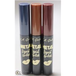 3PK LA GIRL METAL LIQUID LIPSTICK; 856/ 868 & 859