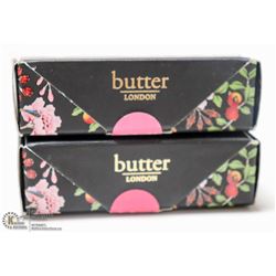2PK BUTTER LONDON PLUSH RUSH LIPSTICK; REBELLIOUS