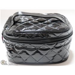 BRAND NEW  ZIP UP MAKE UP BAG; HIGH GLOSS BLACK