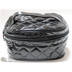BRAND NEW  ZIP UP MAKE UP BAG; HIGH GLOSS BLACK
