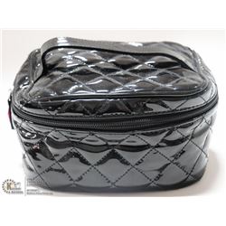 BRAND NEW  ZIP UP MAKE UP BAG; HIGH GLOSS BLACK