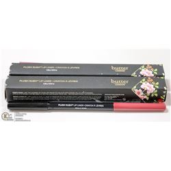 2PK BUTTER LONDON PLUSH RUSH LIP LINER; RED HOT &