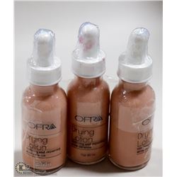 3PK OFRA 30 ML DRYING LOTION. SOOTHING & REPAIRING
