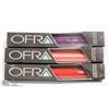 Image 1 : 3PK OFRA ASSORTED LONG LASTING LIQUID LIPSTICK