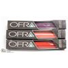 Image 1 : 3PK OFRA ASSORTED LONG LASTING LIQUID LIPSTICK