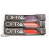 Image 1 : 3PK OFRA ASSORTED LONG LASTING LIQUID LIPSTICK