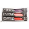 Image 1 : 3PK OFRA ASSORTED LONG LASTING LIQUID LIPSTICK