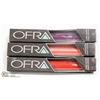 Image 1 : 3PK OFRA ASSORTED LONG LASTING LIQUID LIPSTICK