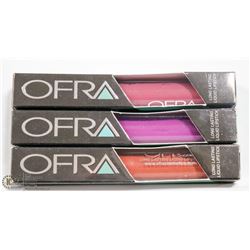 3PK OFRA ASSORTED LONG LASTING LIQUID LIPSTICK
