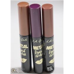 3PK LA GIRL METAL LIQUID LIPSTICK