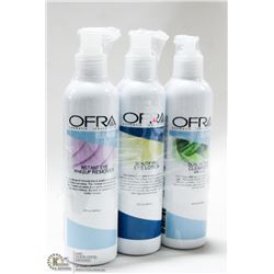 3PK OFRA TONER/ CLEANSERS;  INSTANT EYE MAKEUP