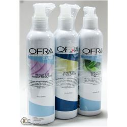 3PK OFRA TONER/ CLEANSERS;  INSTANT EYE MAKEUP