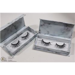 2PK DESIGNER STYLE FALSE EYELASHES; ASSORTED