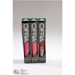 3PK OFRA ASSORTED LONG LASTING LIQUID LIPSTICK