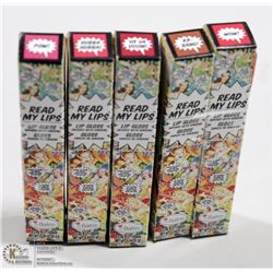 5PK THE BALM COSMETICS READ MY LIPS LIP GLOSS;