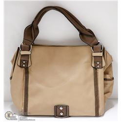 TAN & BROWN DESIGNER STYLE LADIES HANDBAG