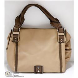 TAN & BROWN DESIGNER STYLE LADIES HANDBAG