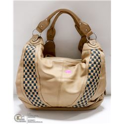 TAN CHECKERED HANDBAG