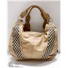 Image 1 : TAN CHECKERED HANDBAG