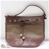 Image 1 : CHOCOLATE BROWN AND GOLD TONE STUDDED HAND BAG
