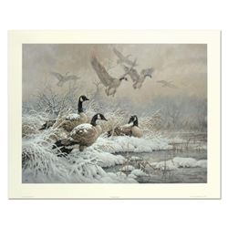 Larry Fanning (1938-2014),  Winter Retreat - Canada Geese  Limited Edition Lithograph, Numbered and 