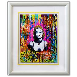 Nastya Rovenskaya- Original Mixed Media on Paper "Pink Marilyn"