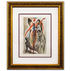 Salvador Dali- Original Color Woodcut on B.F.K. Rives Paper "Purgatory 32"