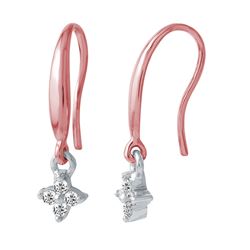 Natural 0.23 CTW Diamond Earrings 14K Two Tone Rose Gold - REF-32X4T