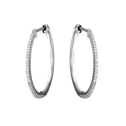 Natural 0.14 CTW Diamond Earrings 14K White Gold - REF-34R2K